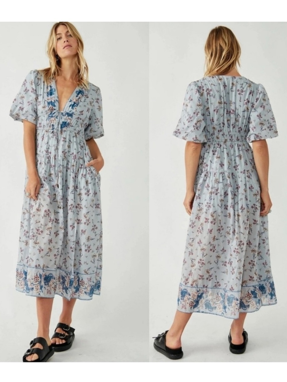 Free People Lysette Maxi Dress Bluebell Size Small